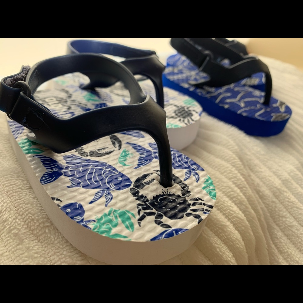 Cute baby boy beach flip flops